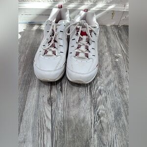 Romy White and Red Casual Sneakers